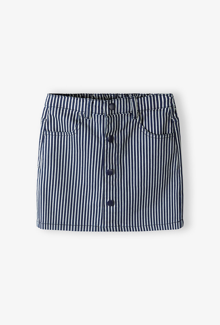 Spódnica dla dziewczynki - biało granatowe paski