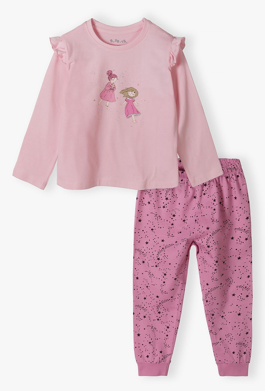 Piżama dla dziewczynki - różowa z wróżkami