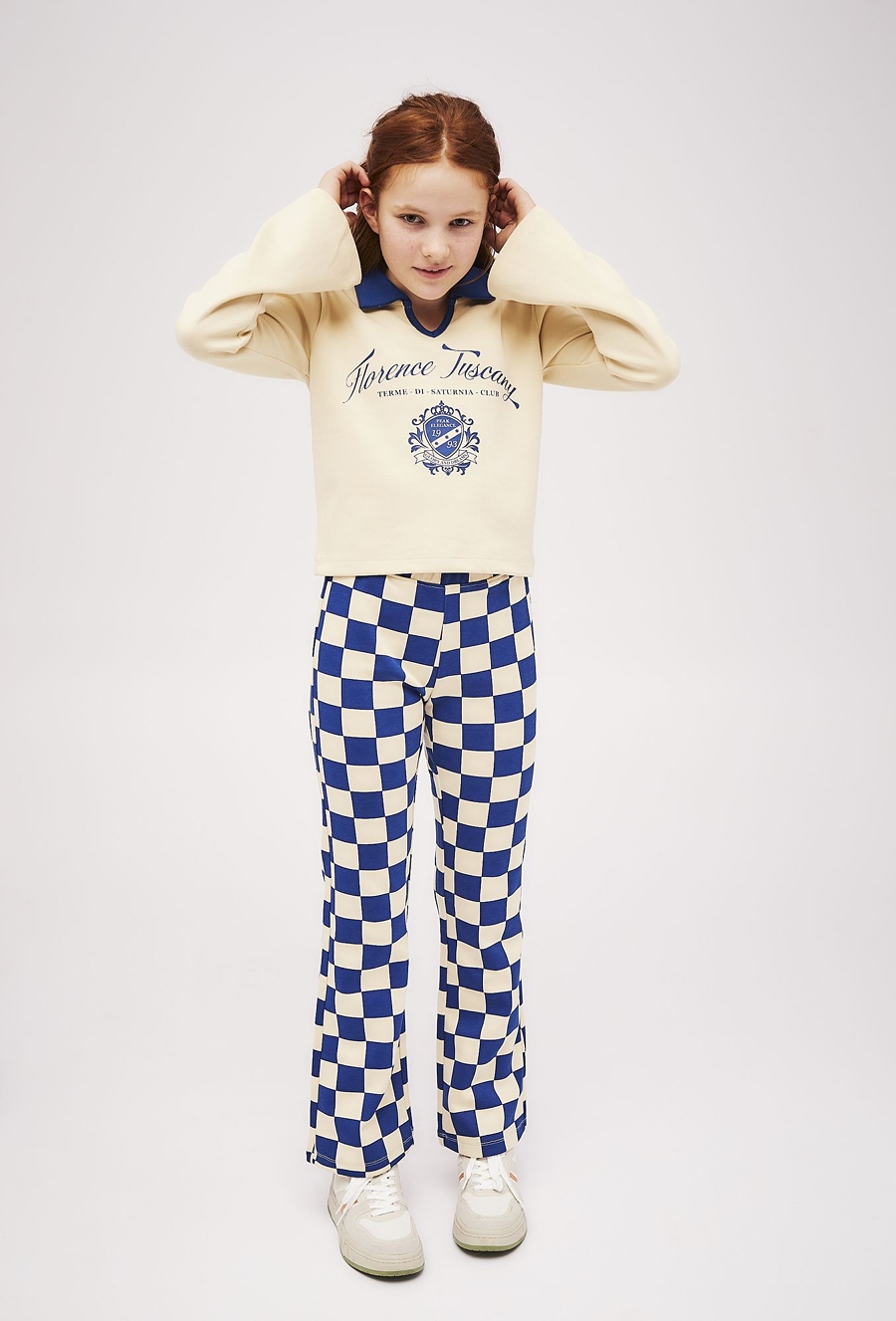 Bluza dziewczęca z kołnierzykiem