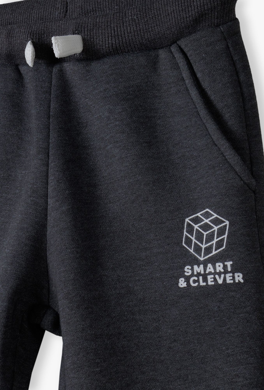 Spodnie dresowe dzianinowe ocieplane -grafitowe