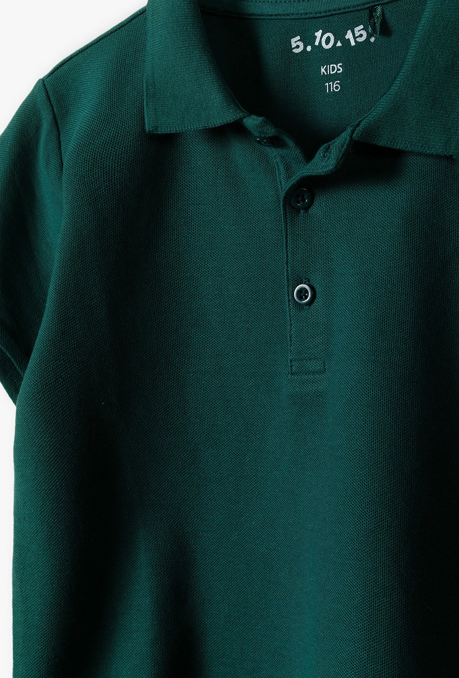 Zielony t-shirt chłopięcy kołnierzykiem polo - 510.15.