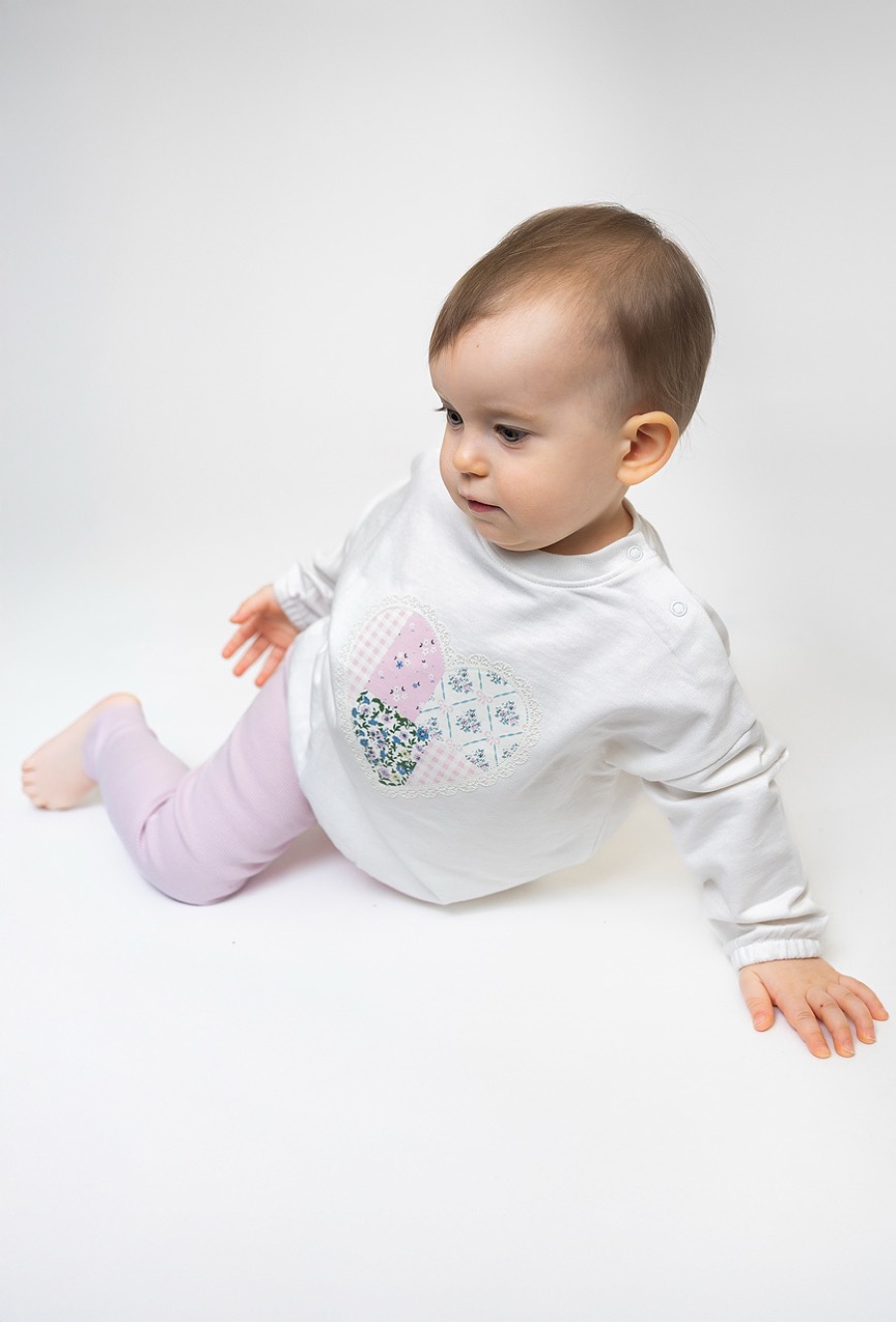 Komplet niemowlęcy dla dziewczynki - bluza i różowe leginsy