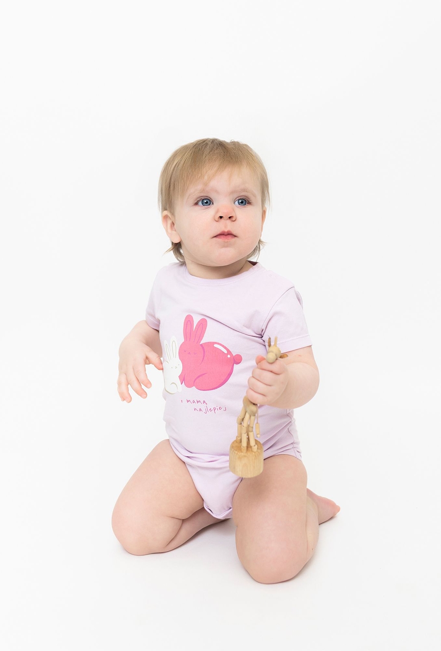 Body z ótkim rękawem - różowe w óliczki