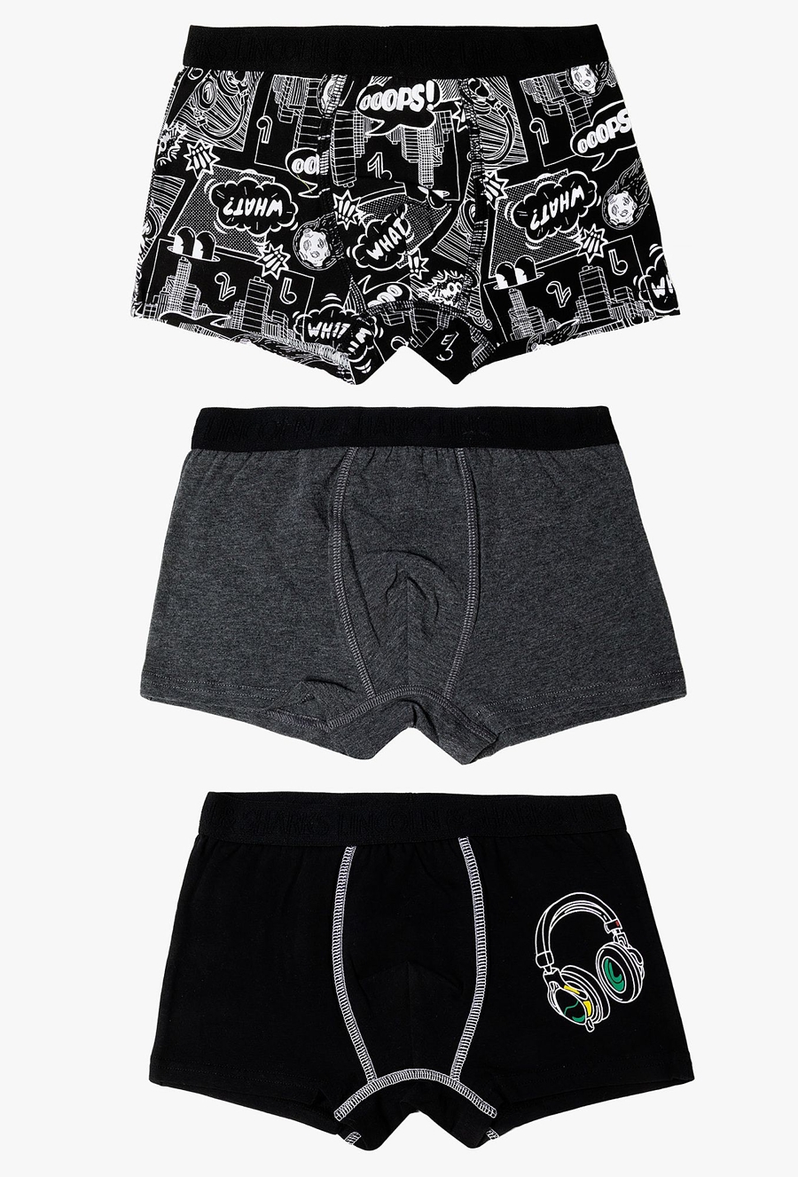 Dzianinowe bokserki dla chłopca - 3pak - grafitowe - 510.15.