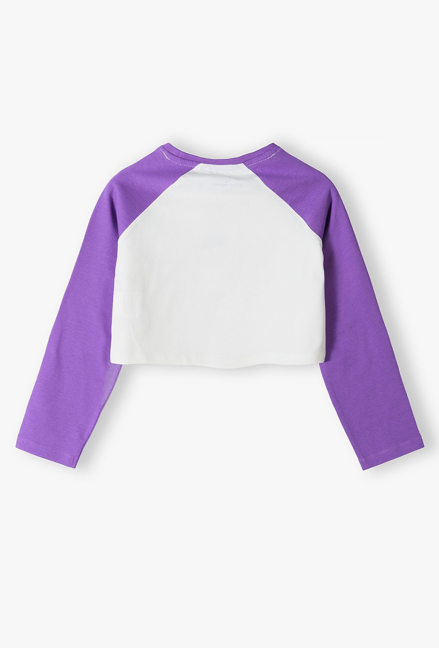 Bawełniana bluzka dziewczęca z fioletowymi rękawami