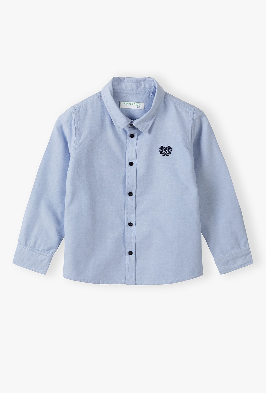 Elegancka niebieska koszula dla chłopca - długi rękaw