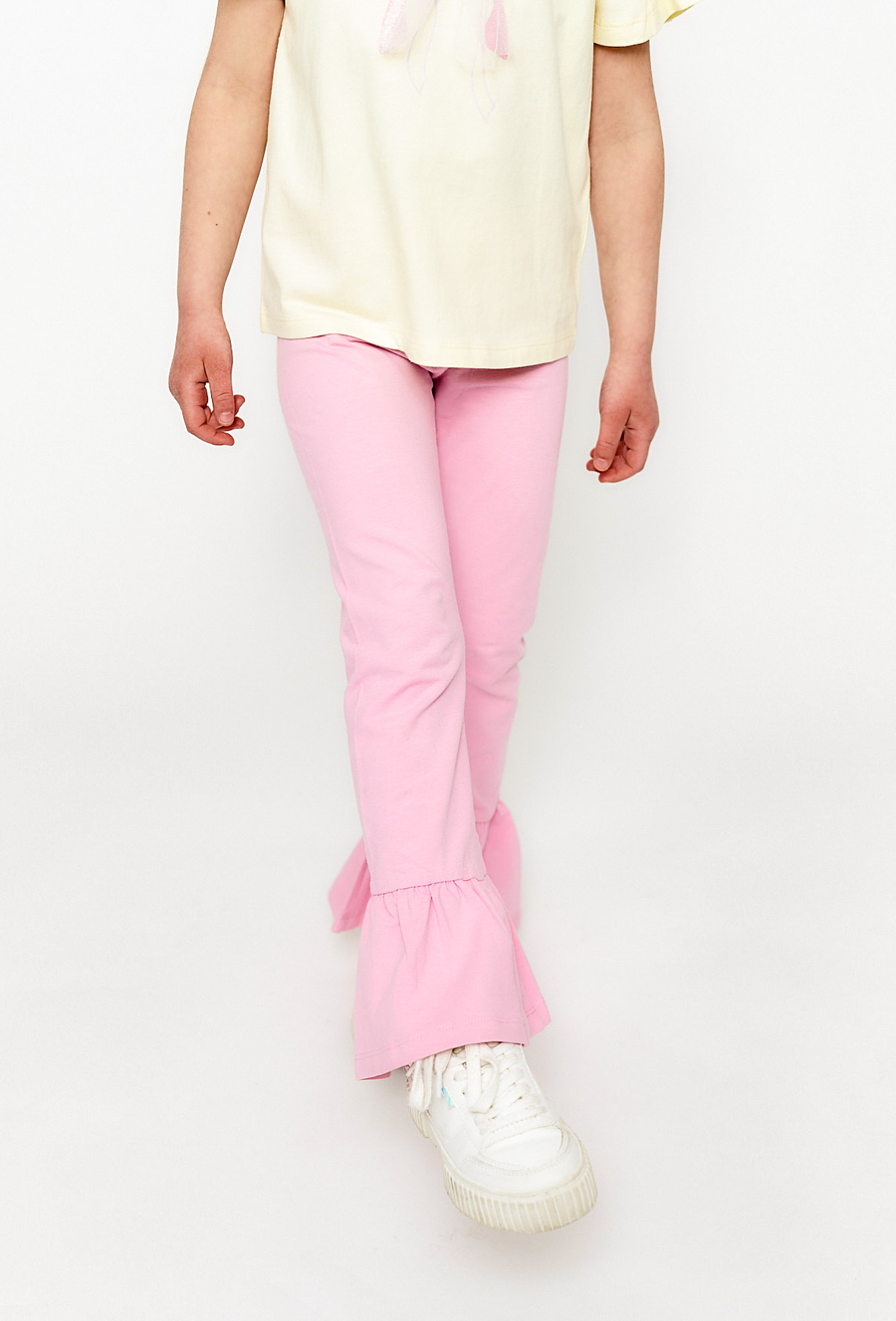 Spodnie dziewczęce z falbaną