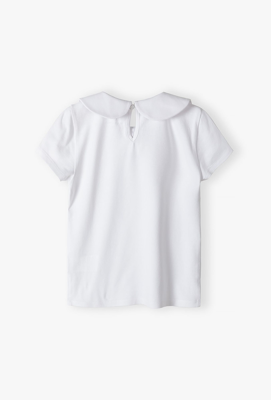 Biała elegancka bluzka dziewczęca z ótkim rękawem - Max&Mia
