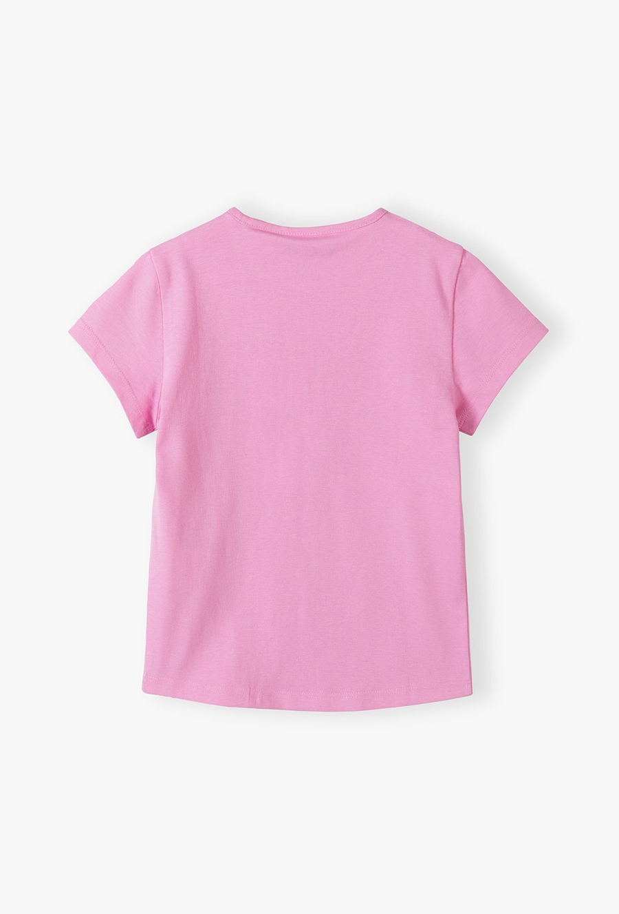 Różowy t-shirt dziewczęcy z kotkiem - 510.15.