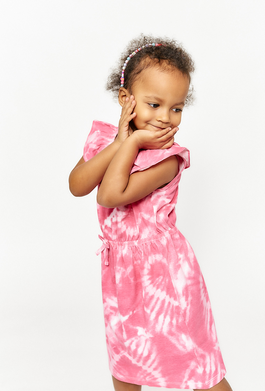 Sukienka bez rękawów z efektem tie-dye