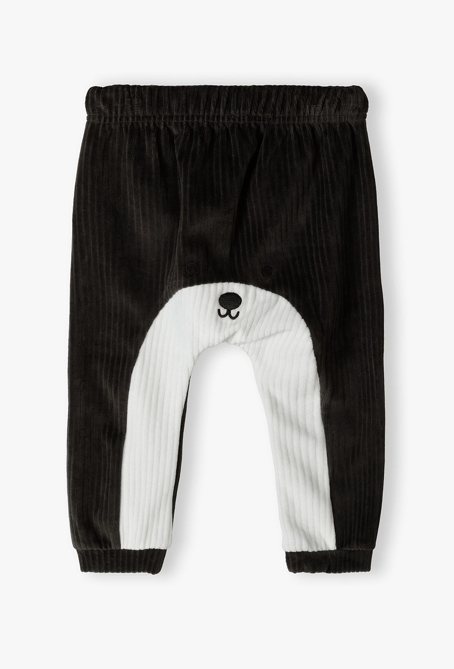 Welurowe spodnie niemowlęce - szare w prążki - 510.15.