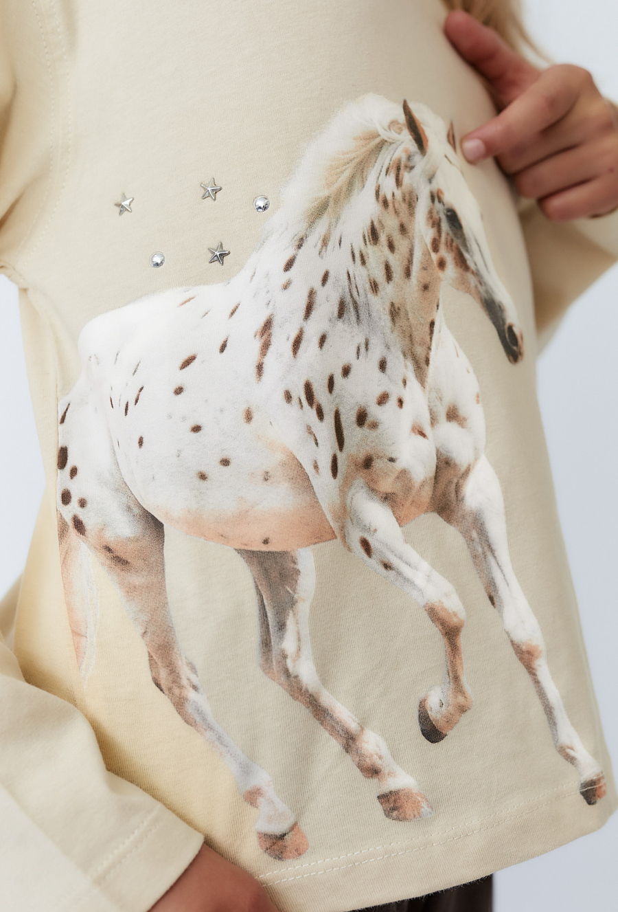 Bluzka z długim rękawem i nadrukiem konia