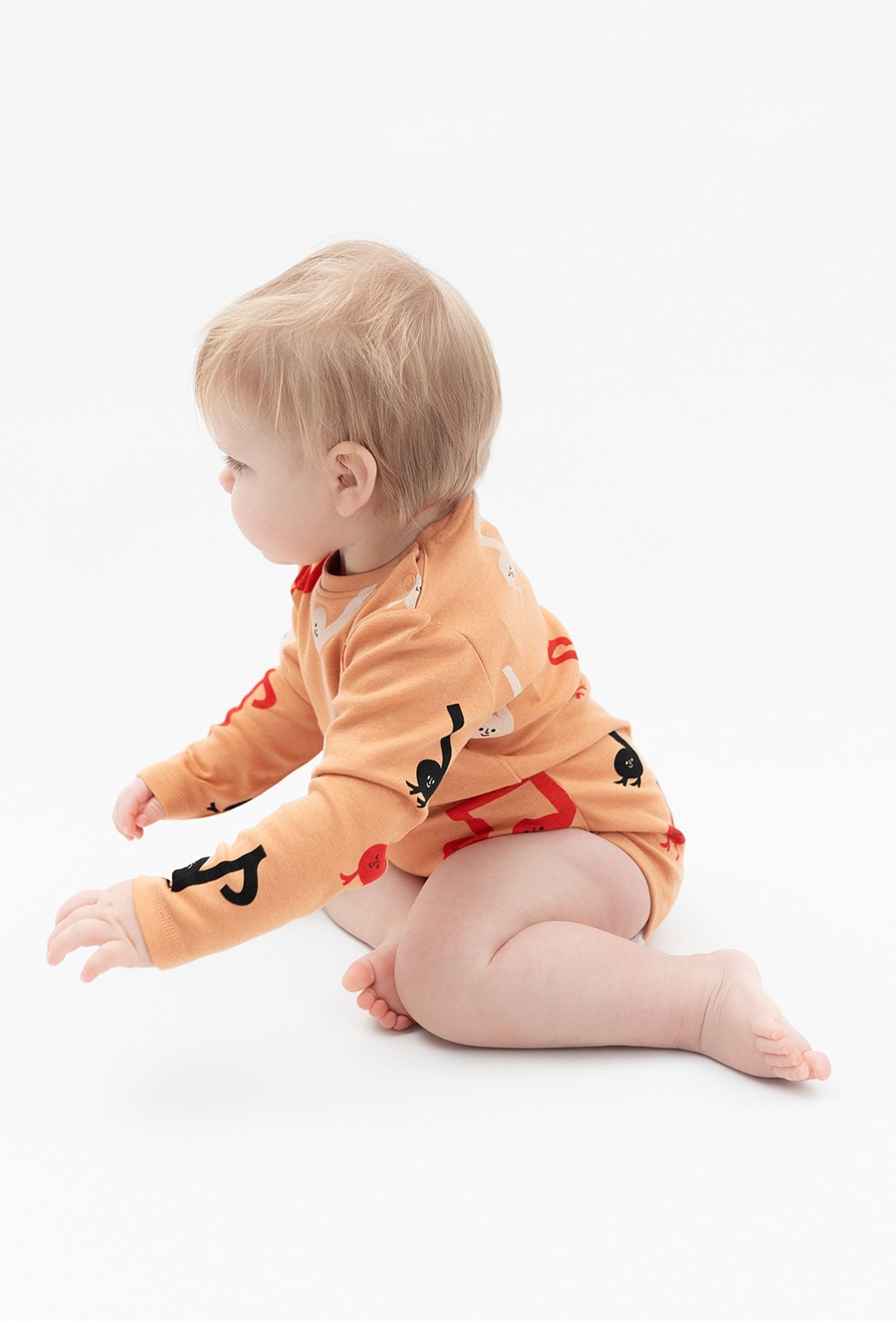 Body z długim rękawem - kolorowe nutki