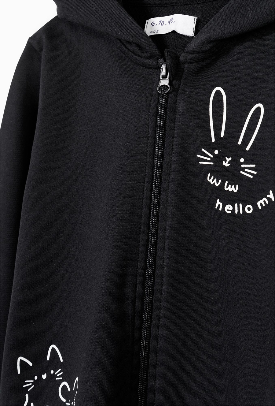 Czarna bluza dresowa z kapturem- Hello my best friends