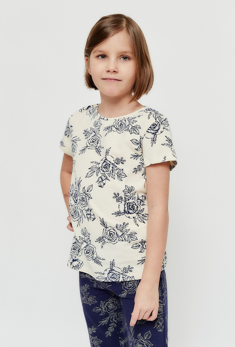 T-shirt dla dziewczynki 2-pak z motywem róży