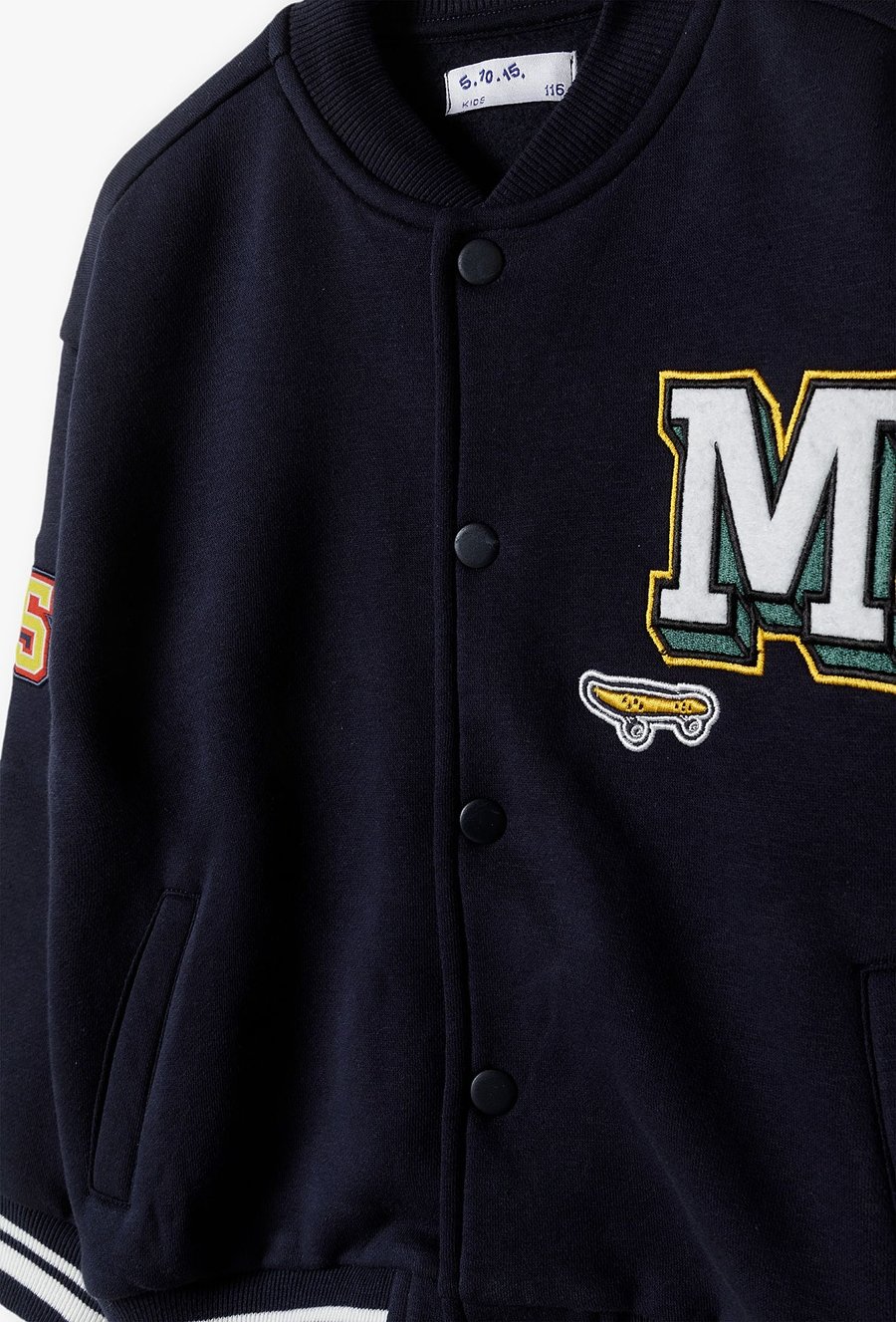 Bluza dzianinowa dla chłopca - granatowa bomberka - 510.15.