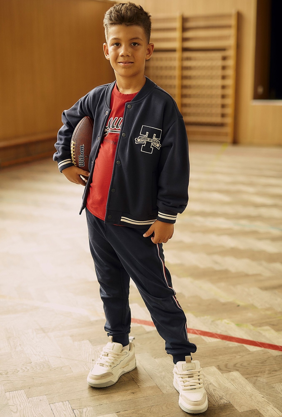 Bluza dresowa dla chłopca - granatowa bomberka - Lincoln&Sharks