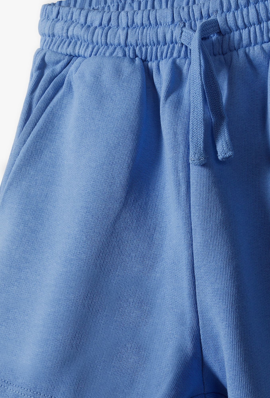 Dzianinowe szorty dla dziewczynki - czerwone i niebieskie