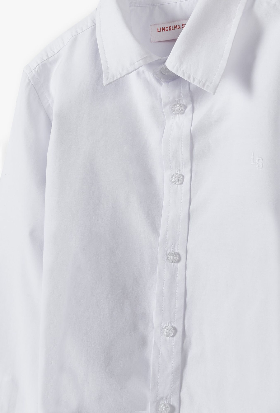 Biała elegancka koszula chłopięca z długim rękawem