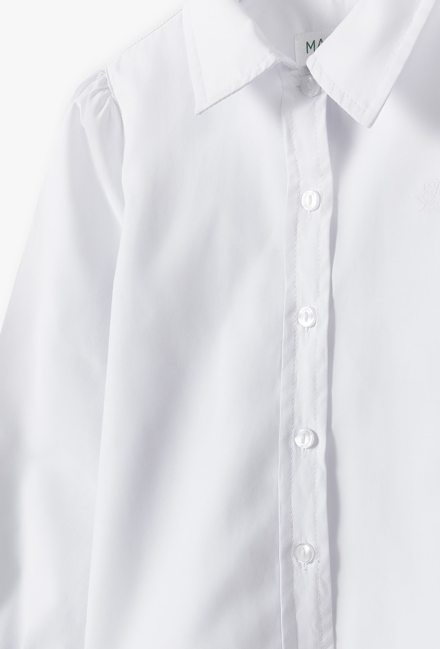 Biała elegancka koszula z długim rękawem dla dziewczynki