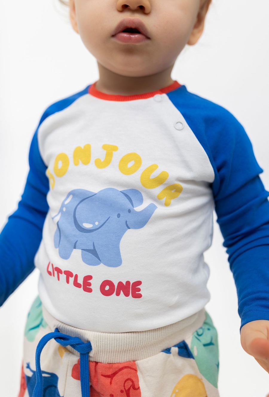Body niemowlęce ze słonikiem - długi rękaw