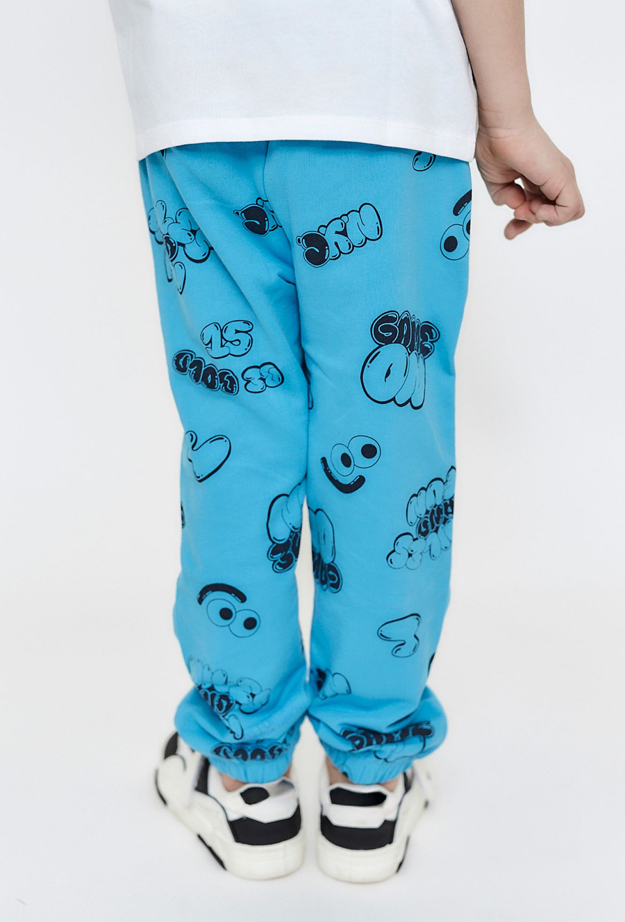 Spodnie dresowe z nadrukiem - niebieskie
