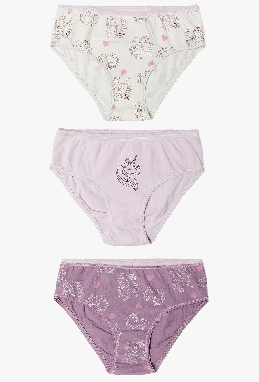 Bawełniane majtki dla dziewczynki 3pak - jednorożce - 510.15.