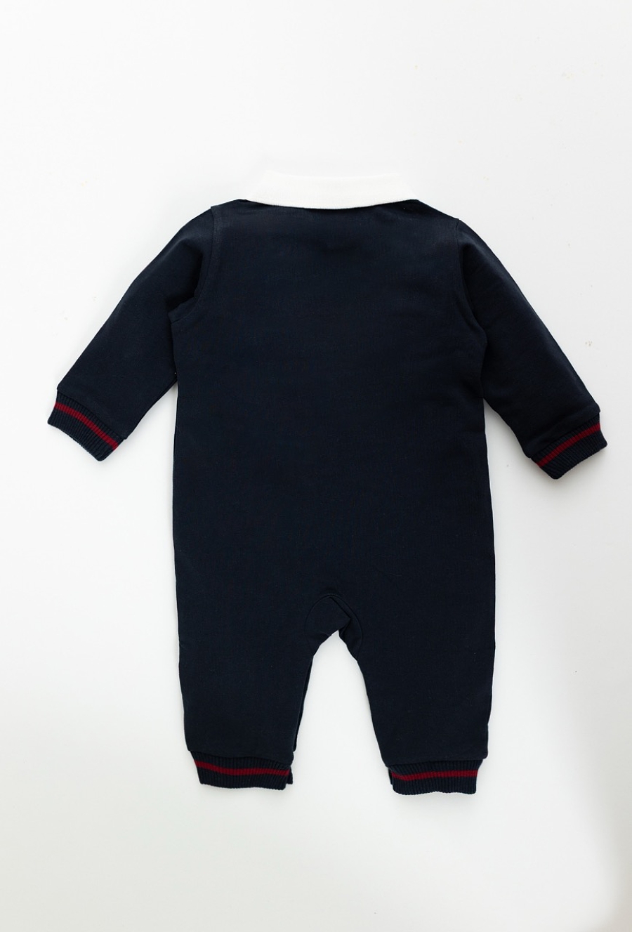 Granatowy pajacyk z kołnierzykiem