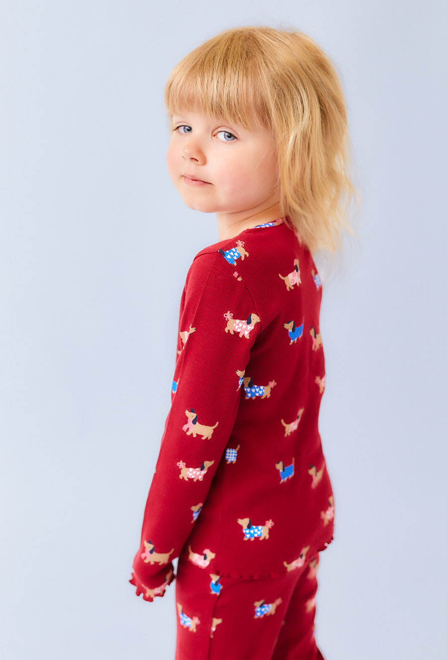 Czerwona bluzka dziewczęca w pieski
