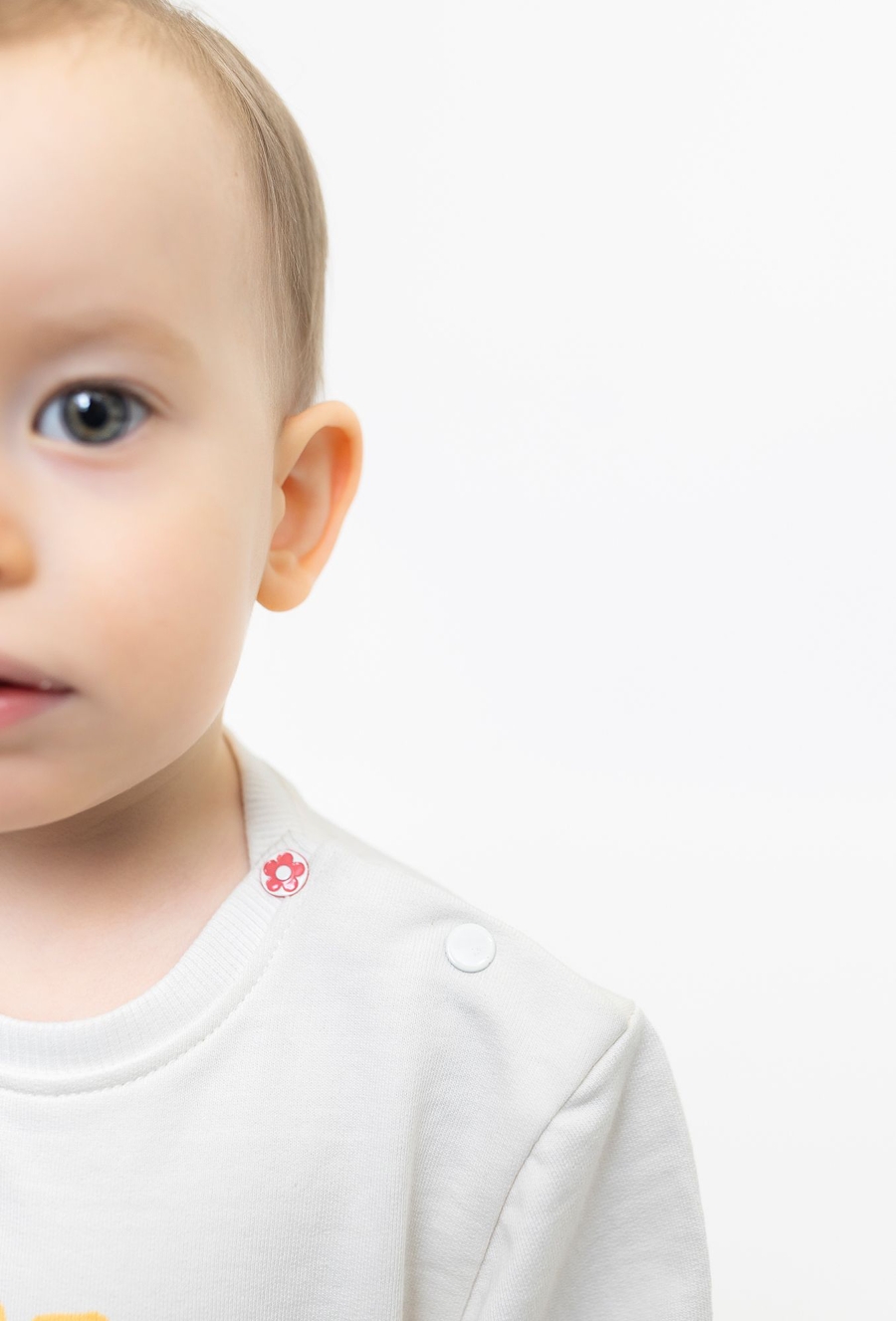 Bluza dresowa dla niemowlaka - ecru z motylkiem