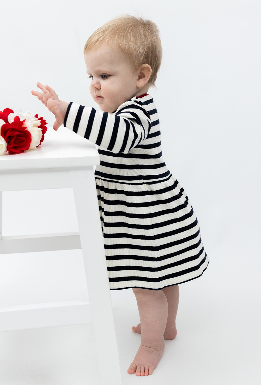 Sukienka dzianinowa dla niemowlaka z długim rękawem - 510.15.
