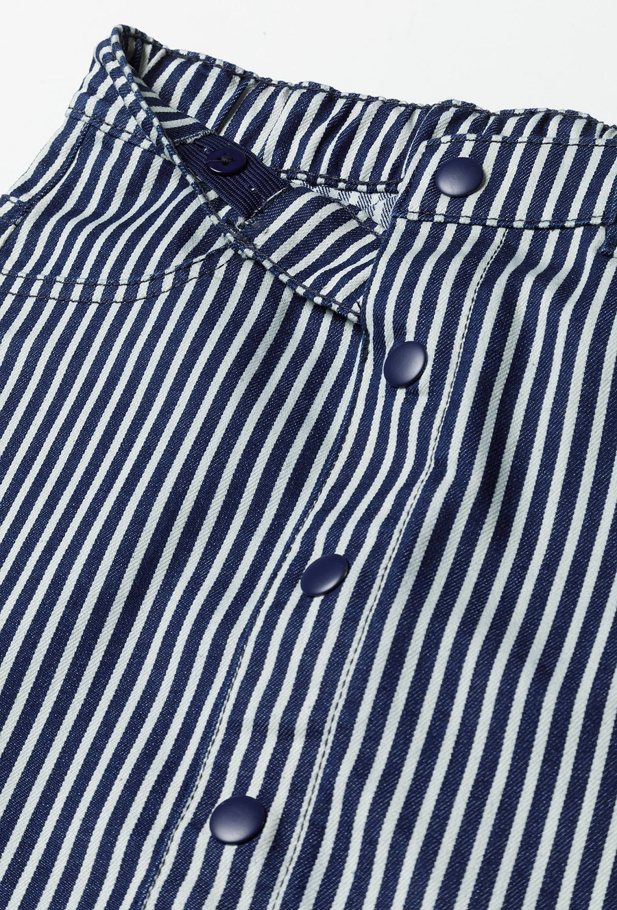 Spódnica dla dziewczynki - biało granatowe paski