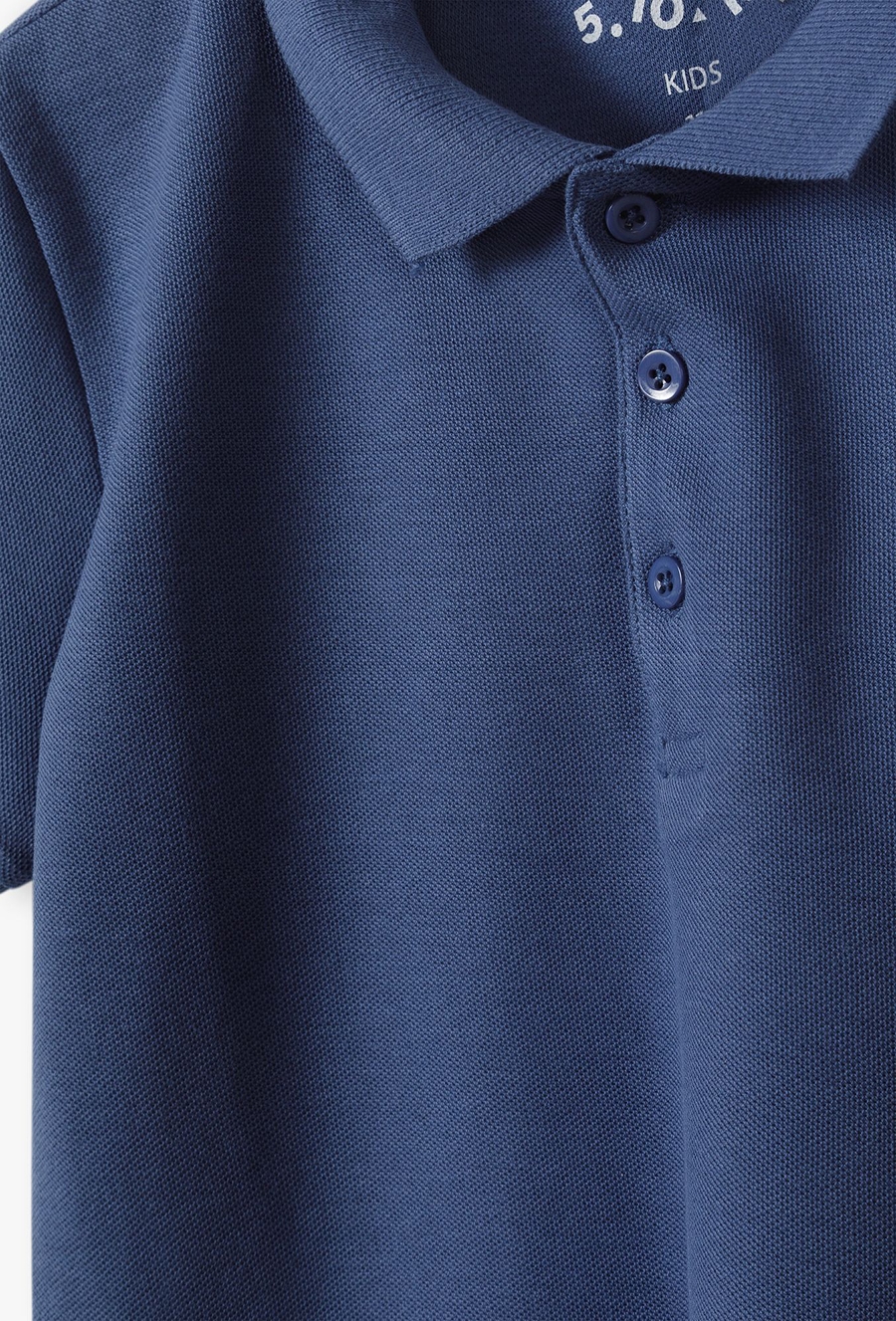 T-shirt chłopięcy - niebieski z kołnierzykiem - 510.15.