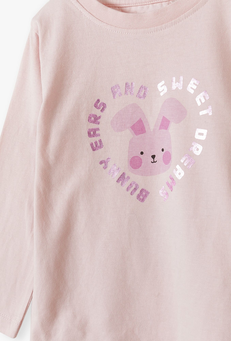 Piżama dziewczęca z długim rękawem - różowa w óliczki