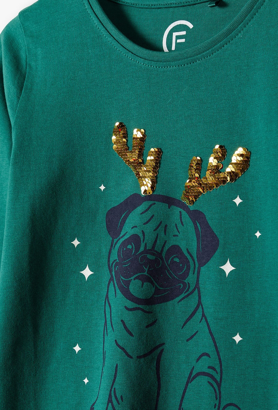 Zielona bluzka dziewczęca z napisem 