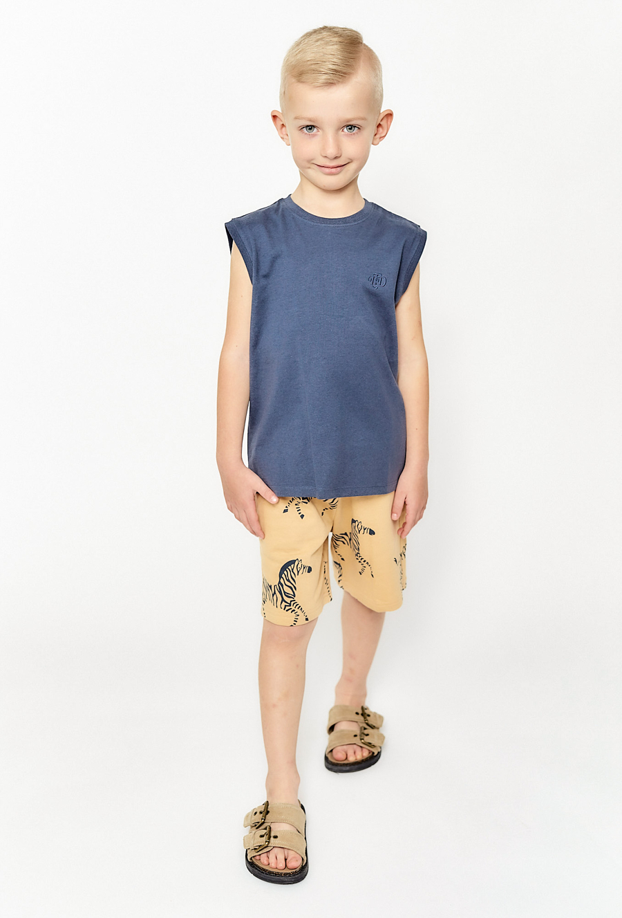 Szorty chłopięce z nadrukiem zebr