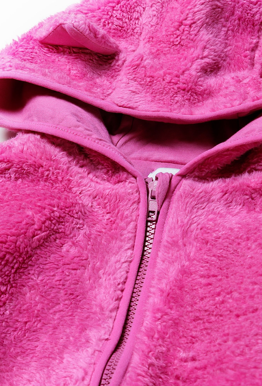 Różowy polar niemowlęcy - rozpinany z kapturem