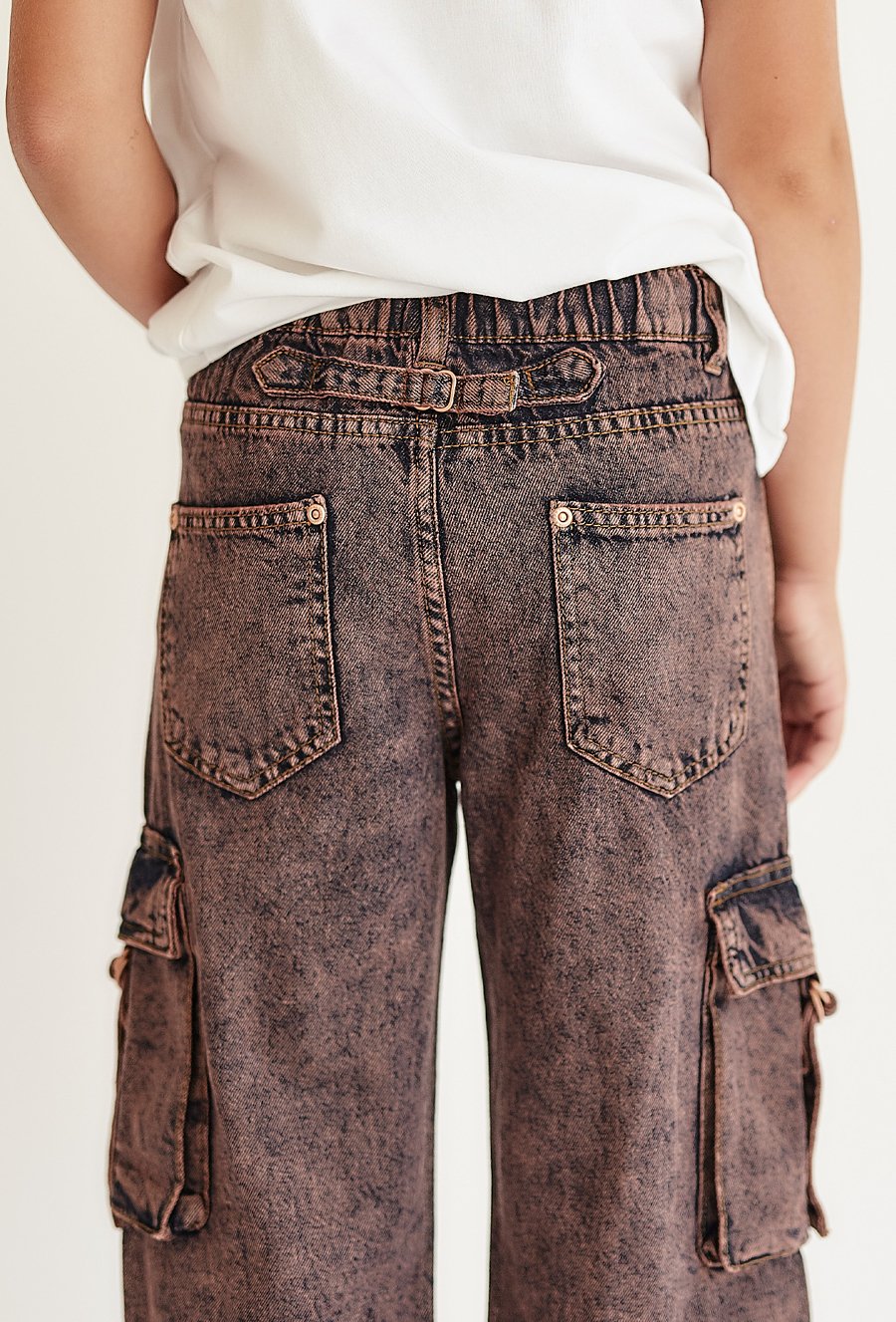 Jeansy Wide Leg dla dziewczynki - bojówki