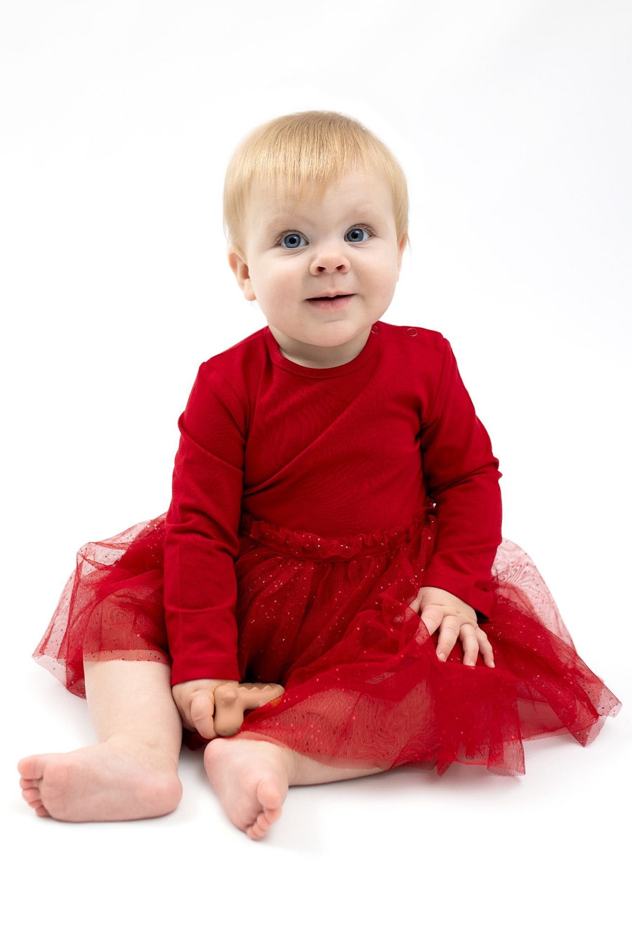 Czerwona sukienka z długim rękawem - 510.15.