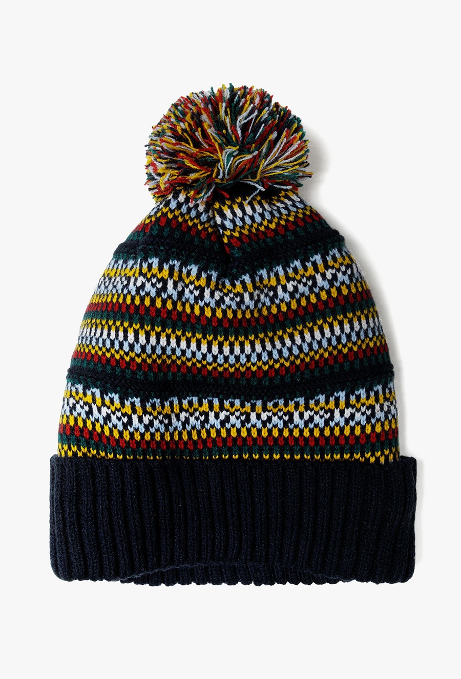 Czapka zimowa dla chłopca- granatowa we wzorki - 510.15.