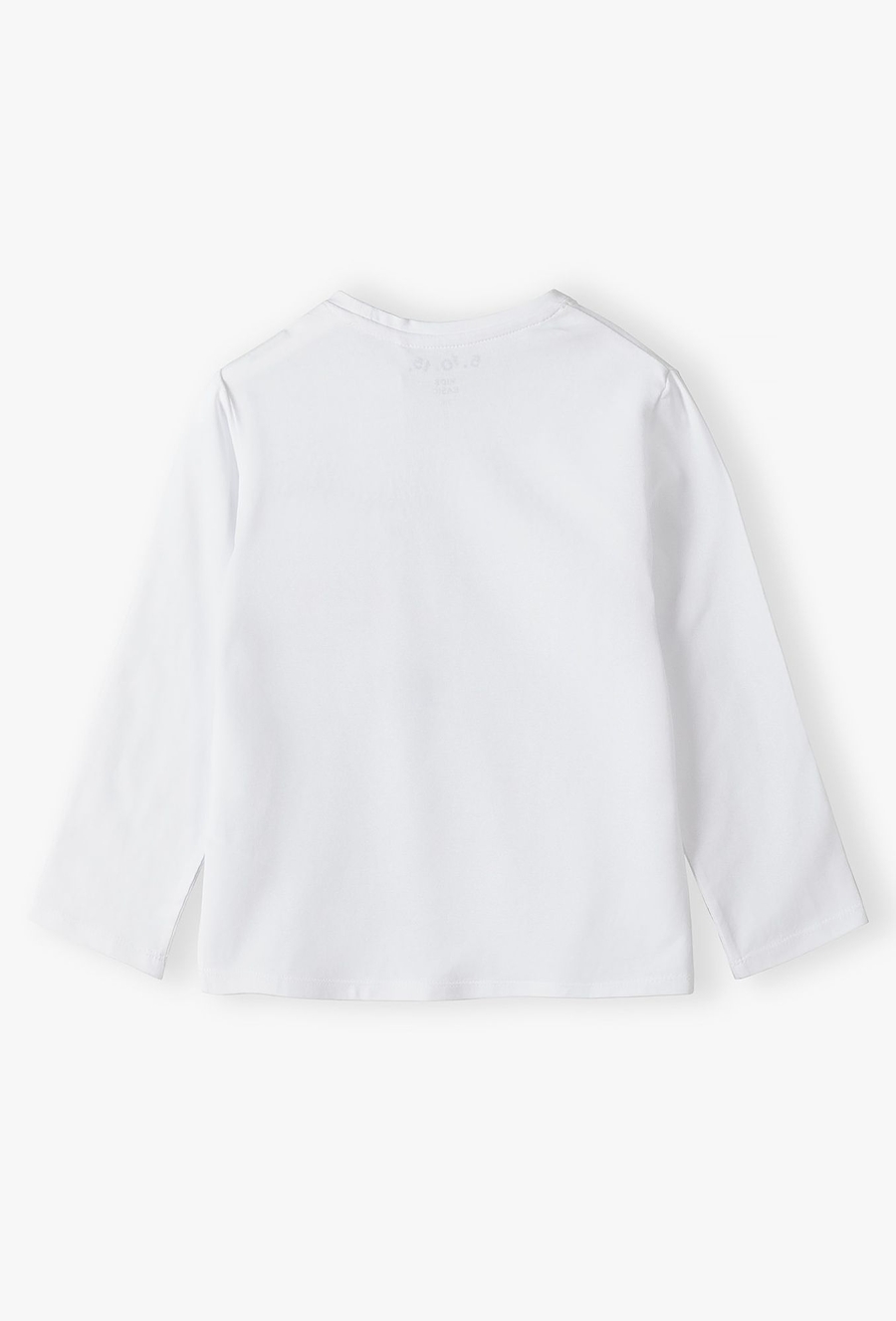 Biała gładka bluzka z długim rękawem - basic - 510.15.