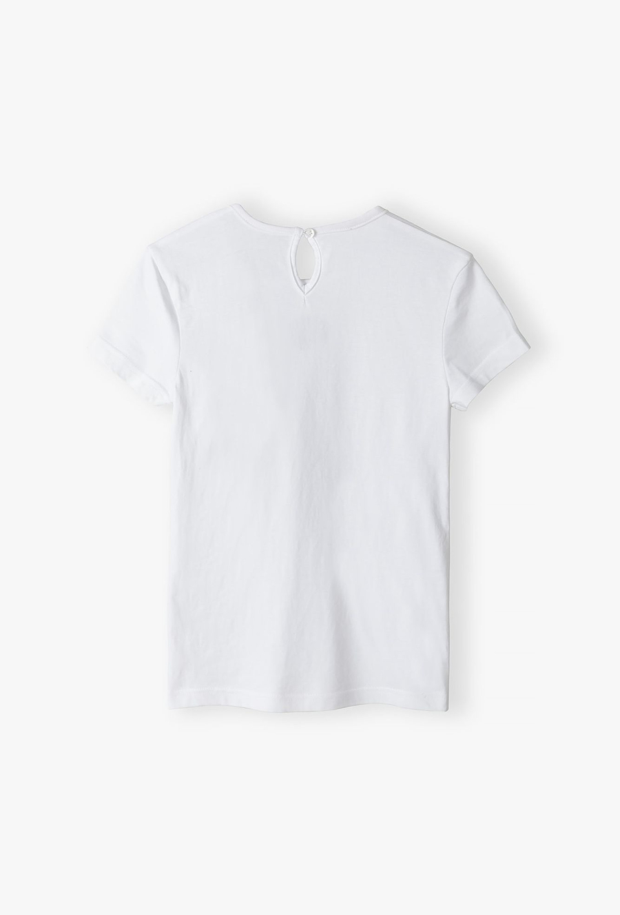 Biały t-shirt dziewczęcy z ozdobnym kwiatem - Lincoln&Sharks