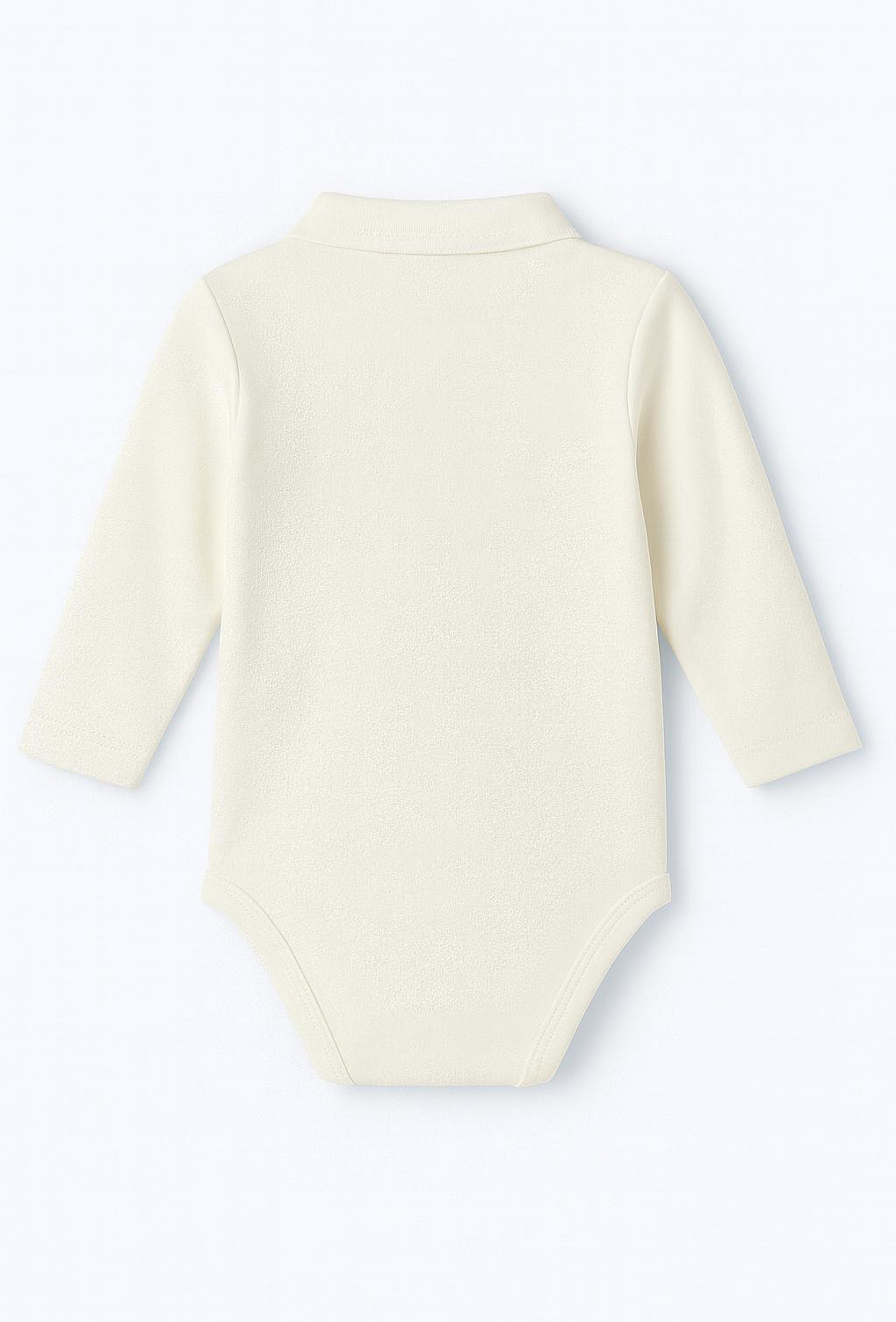 Body niemowlęce – białe z kołnierzykiem i haftem.