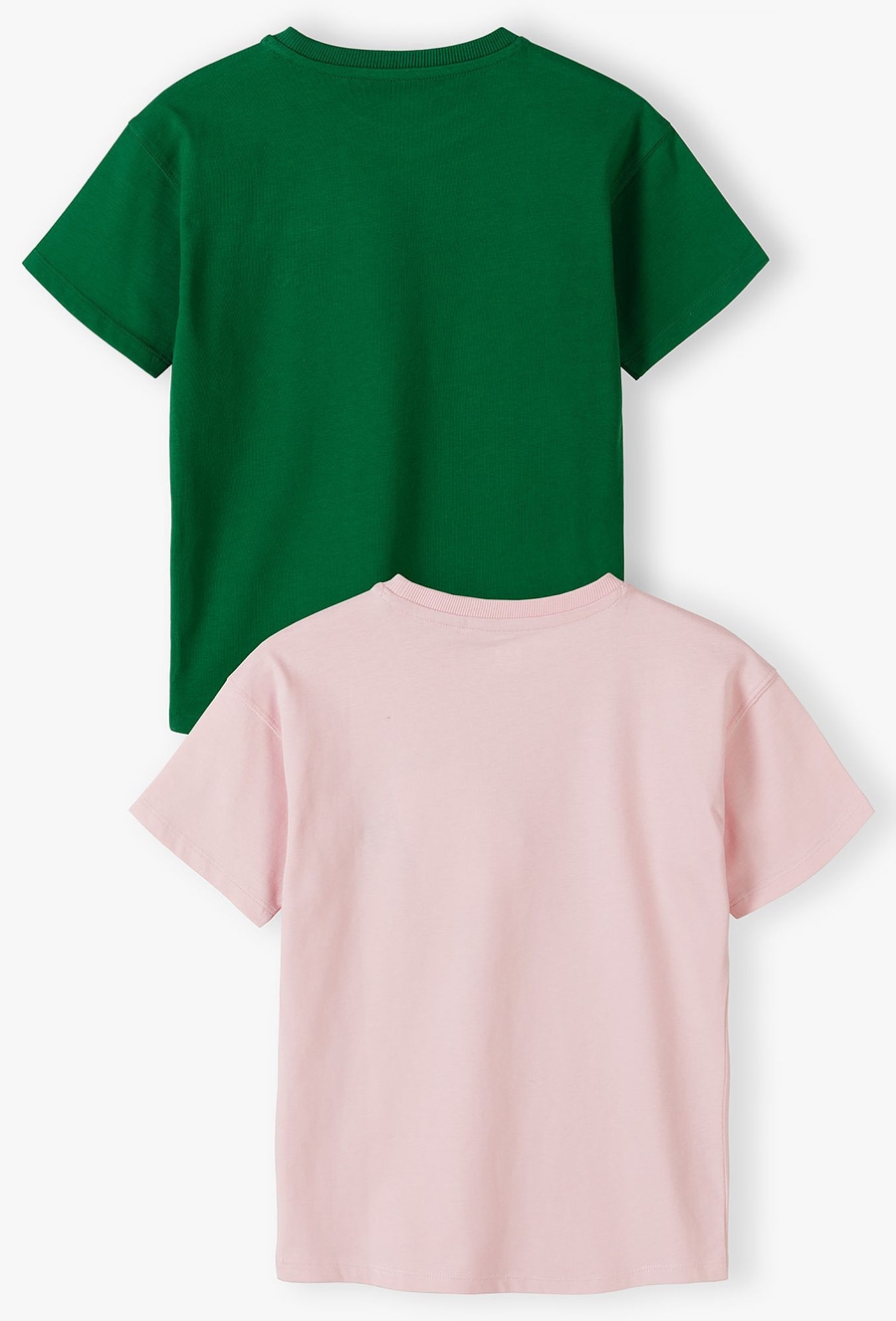 2pak t-shirtów dla dziewczynki - zielony i różowy