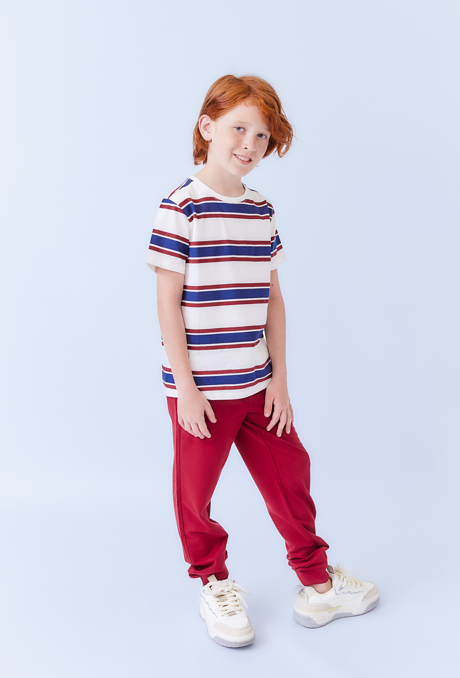 Koszulka chłopięca w granatowe pasy