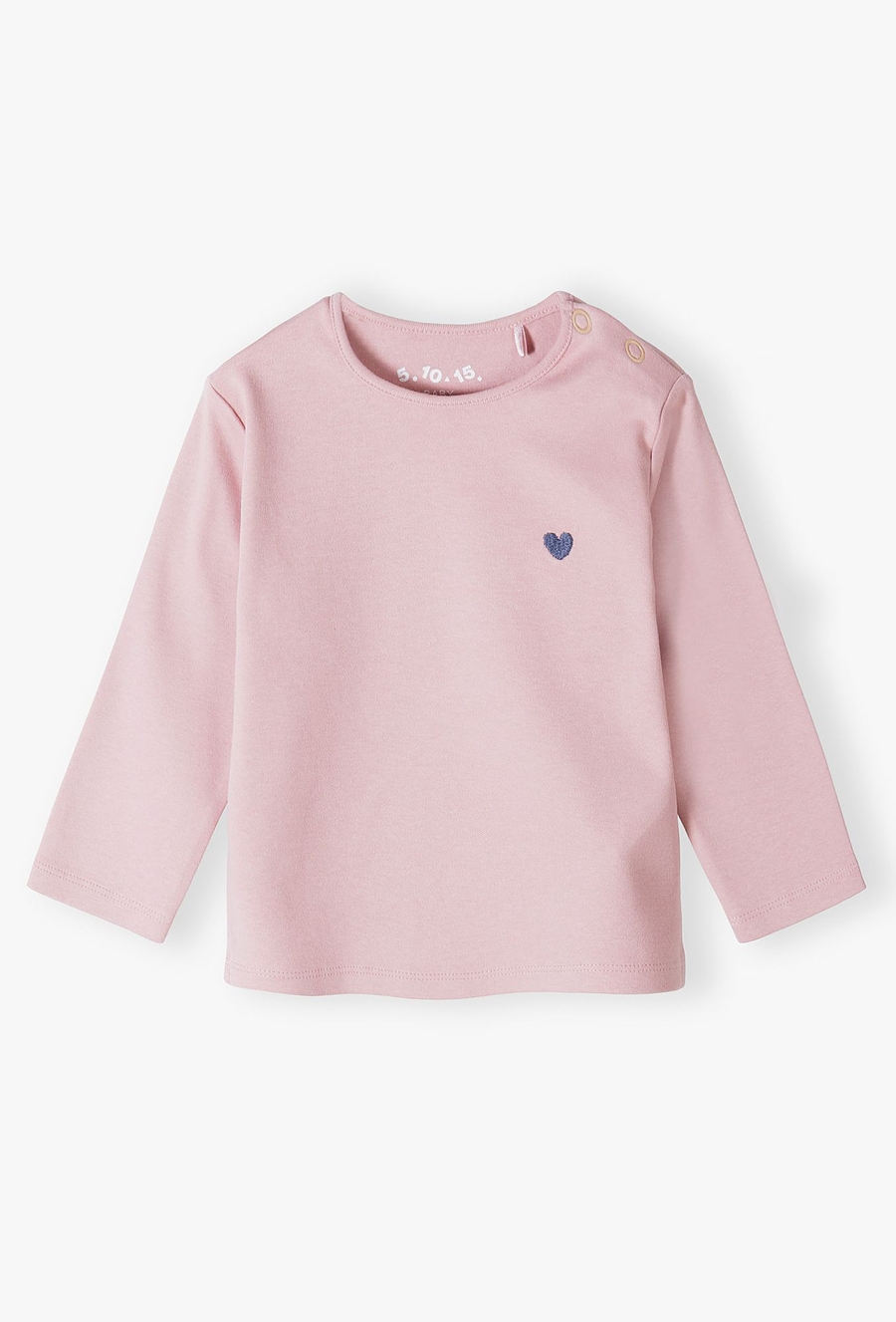 Różowa bawełniana bluzka niemowlęca z długim rękawem