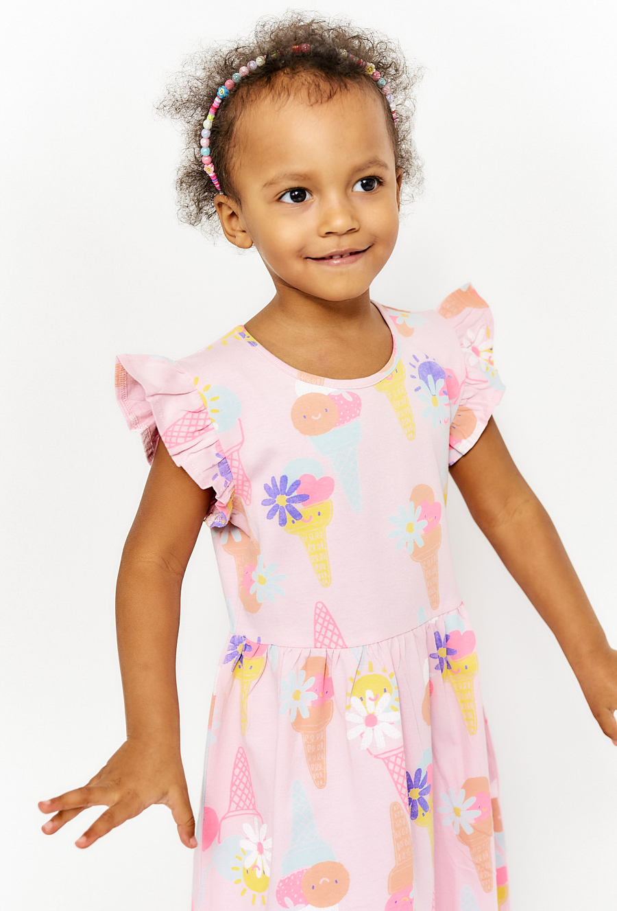 Sukienka bez rękawów z falbankami