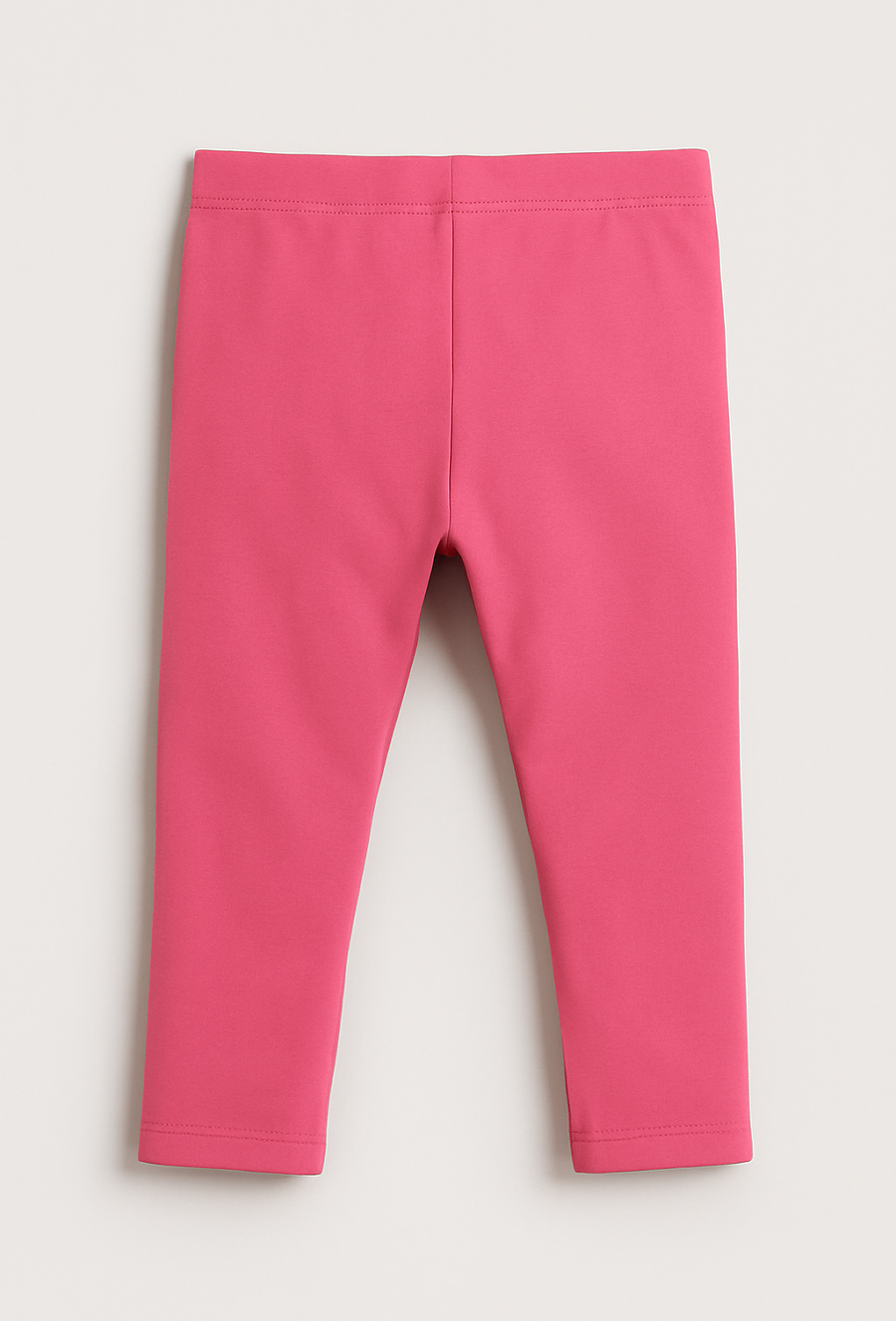 Różowe legginsy niemowlęce z naszywkami kwiatków na kolankach