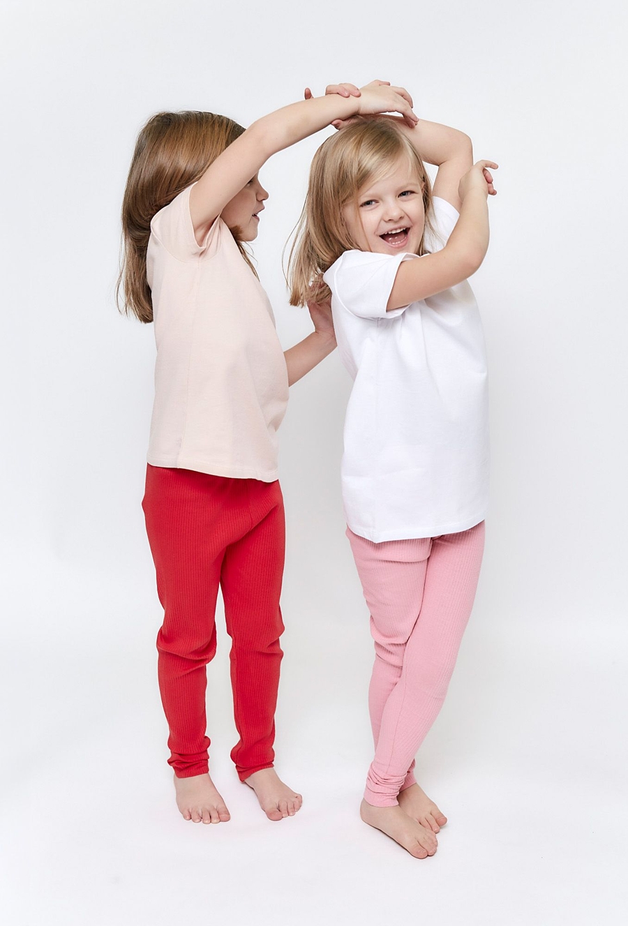 Zestaw 2 par legginsów dla dziewczynki – prążkowane