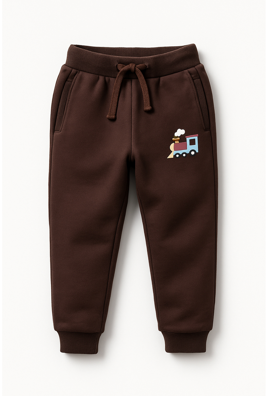 Spodnie dresowe chłopięce z nadrukiem lokomotywy